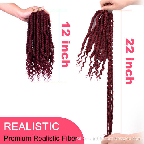Senegalese passion Spring  twist hair Wavy 2X bomb crochet Twist  synthetic crochet braid hair 12" 12strands/pack ends curly